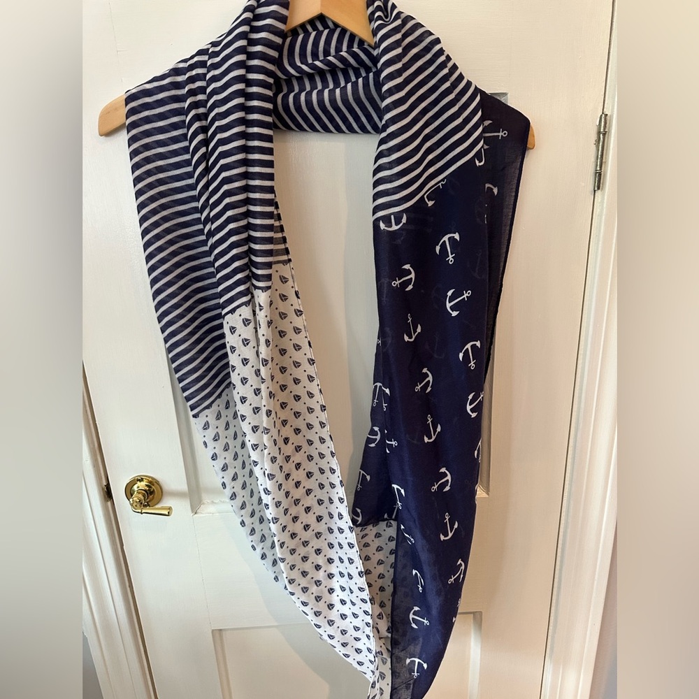 Nautical Anchor and Stripe Scarf